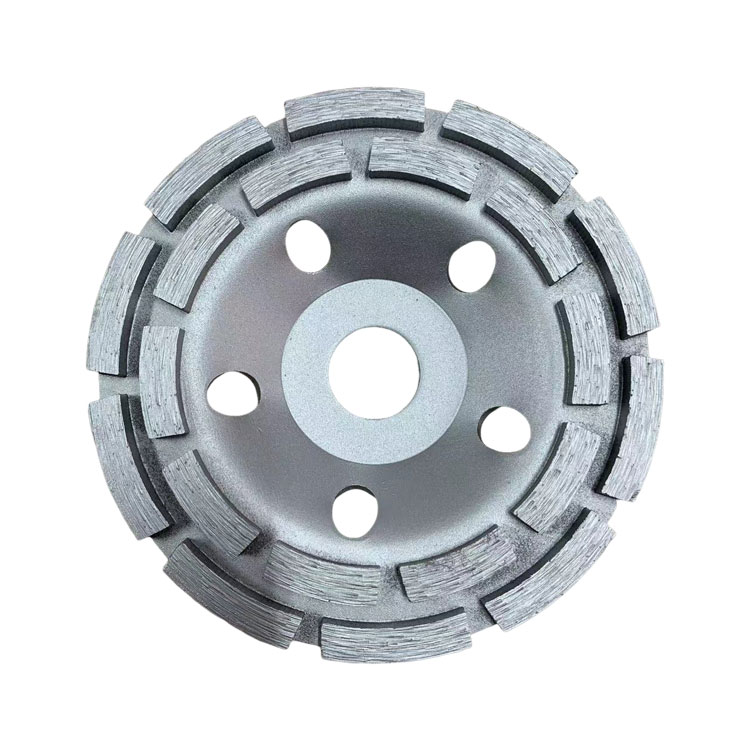 Double Row Segments Diamond Abrasive Cup Grinding Wheel Grinding Plate Disc for Concrete Stone